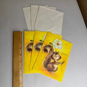 Vintage Coronation Collection Squirrel Congratulations Greeting Cards Set of 3